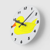 Gele Eend Ontwerp Ronde Klok (Hoek)