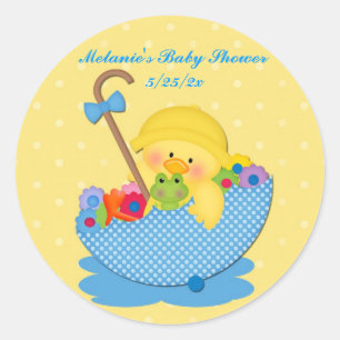 Gele eend, paraplu, gele Baby showers Sticker
