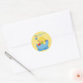 Gele eend, paraplu, gele Baby showers Sticker (Envelop)