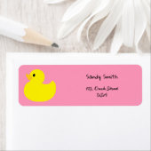 Gele Eend, Roze Kleur Etiket (Insitu)