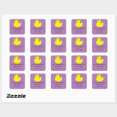 Gele eend - voor de bibliotheek van vierkante sticker (Vel)