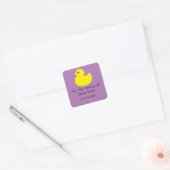 Gele eend - voor de bibliotheek van vierkante sticker (Envelop)