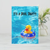 Gele Eend voor Patriottisch Zwembad Feestje Kaart (Staand voorkant)