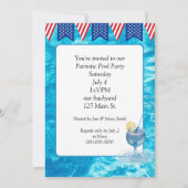 Gele Eend voor Patriottisch Zwembad Feestje Kaart (Achterkant)