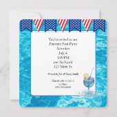 Gele Eend voor Patriottische Pool Party Kaart (Achterkant)