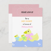 Gele eenden Baby shower Uitnodiging (Voorkant / Achterkant)