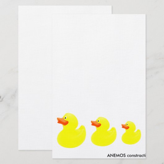 gele eenden briefpapier (Voorkant / Achterkant)