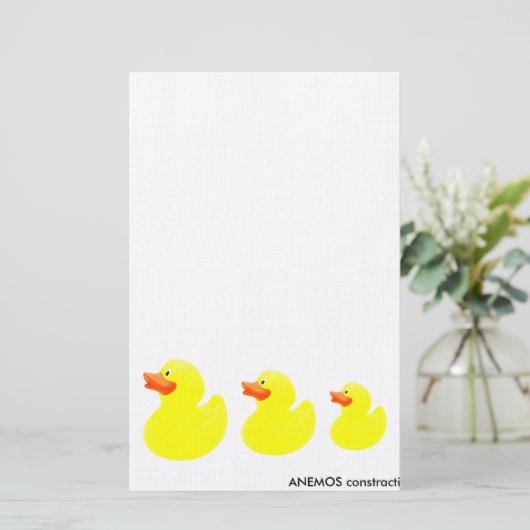 gele eenden briefpapier (Staand voorkant)