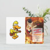 Gele eenden die gitaar spelen | Achterkleur kiezen Kaart (Staand voorkant)