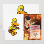 Gele eenden die gitaar spelen | Achterkleur kiezen Kaart (Voorkant / Achterkant)