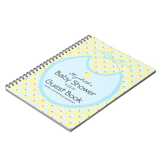 Gele eenden en Blue Baby Baby shower Guest Book Notitieboek (Linkerzijde)