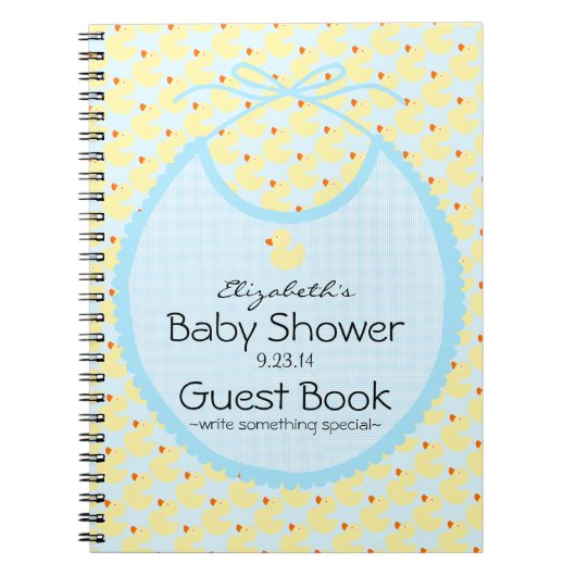 Gele eenden en Blue Baby Baby shower Guest Book Notitieboek (Voorkant)