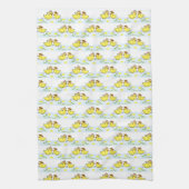 Gele eenden Floral Kitchen Hand Towel Theedoek (Verticaal)