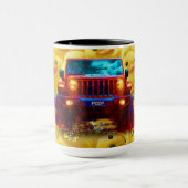 Gele Eenden met een 4x4 Peep truck Mok (Midden)