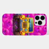 Gele Eenden met een Blauwe 4x4 Vrachtwagen iPhone Hoesje (Achterkant horizontaal)