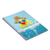 Gele eenden met zonnebril in water notitieboek (Rechterzijde)