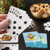 Gele eenden met zonnebril in water pokerkaarten (Insitu)