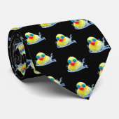 Gele eenden met zonnebril in water stropdas (Opgerold)