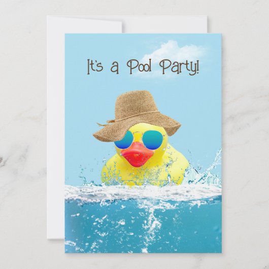 Gele eenden met zonnebril voor Pool Party Kaart (Voorkant)