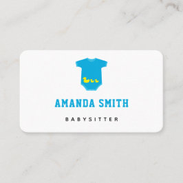 Gele eenden op Bodysuit Babysitter Minimal Visitekaartje