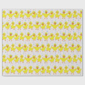 Gele eenden op Polka Dots Cadeaupapier (Vlak)