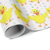 Gele eenden op Polka Dots Cadeaupapier (Rol Hoek)