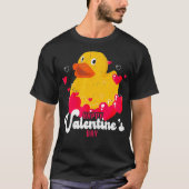 Gele eenden Rubber eend hartbel Valentijnse  da T-shirt (Voorkant)