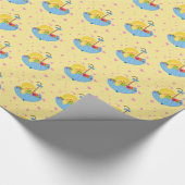 Gele eenden, Umbrella, Baby shower Cadeaupapier (Hoek)