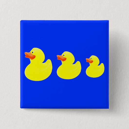 gele eenden vierkante button 5,1 cm (Voorkant)