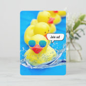 Gele eenden voor de goudpool kaart (Staand voorkant)