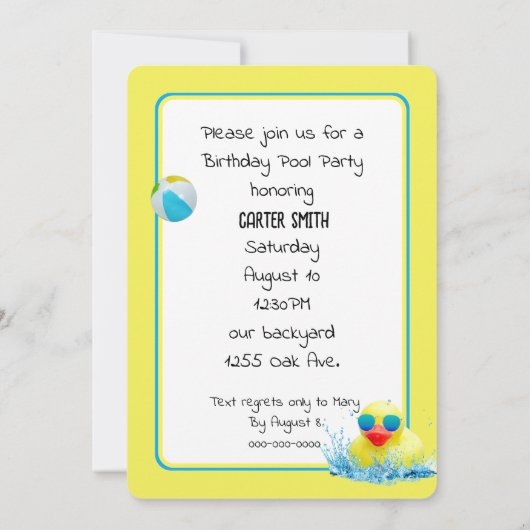 Gele eenden voor de goudpool kaart (Achterkant)