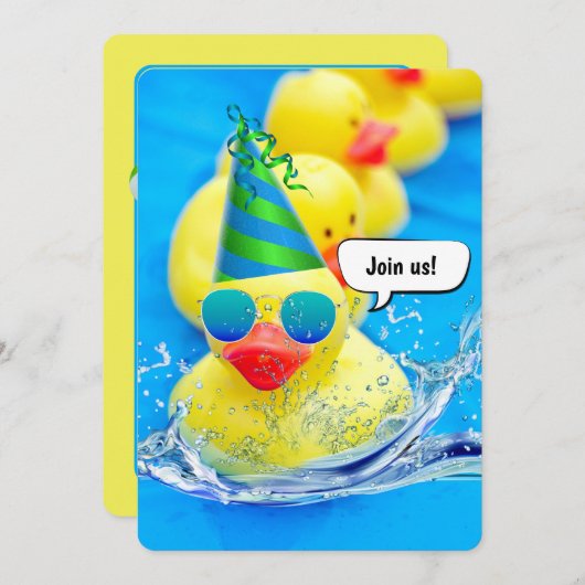 Gele eenden voor de goudpool kaart (Voorkant / Achterkant)