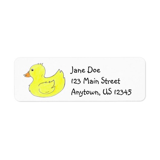 Gele eendenkuikens van rubber Ducky Duckie Labels (Voorkant)