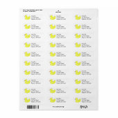 Gele eendenkuikens van rubber Ducky Duckie Labels (Full Sheet)