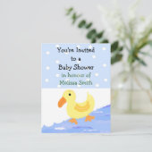 Gele Eendje Baby Shower Uitnodiging (Staand voorkant)