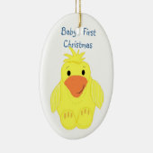 Gele Eendje Baby's Eerste Kerstmis Keramisch Ornament (Rechts)