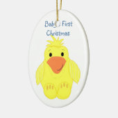 Gele Eendje Baby's Eerste Kerstmis Keramisch Ornament (Links)
