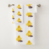 Gele eendje badhanddoeken Happy Dock Bad Handdoek (Insitu)