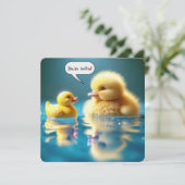 Gele eendje Humor voor verjaardagsfeestje Kaart (Staand voorkant)