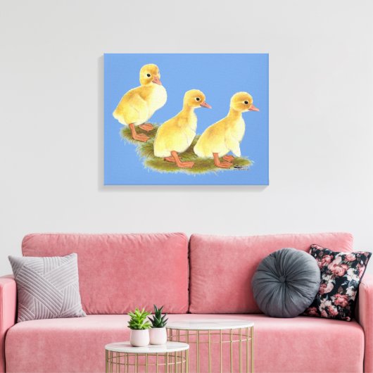 Gele Eendjes Canvas Afdruk (Insitu (Woonkamer))