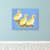 Gele Eendjes Canvas Afdruk (Insitu (Houten vloer))