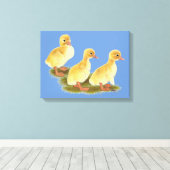 Gele Eendjes Canvas Afdruk (Insitu (Houten vloer))