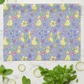 Gele eendjes Kleurrijke bloemen Paarse lente Theedoek (Gevouwen)