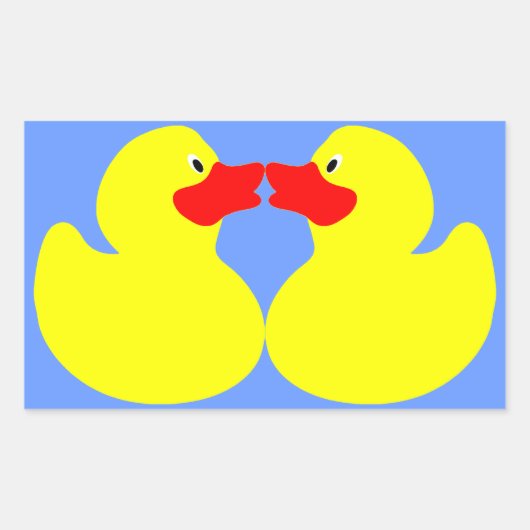 gele eendjes rechthoekige sticker (Voorkant)