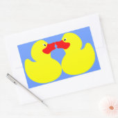 gele eendjes rechthoekige sticker (Envelop)
