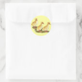 Gele Eendjes Ronde Sticker (Tas)