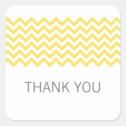 Gele eenvoudige Chevron Dank u Stickers (Voorkant)