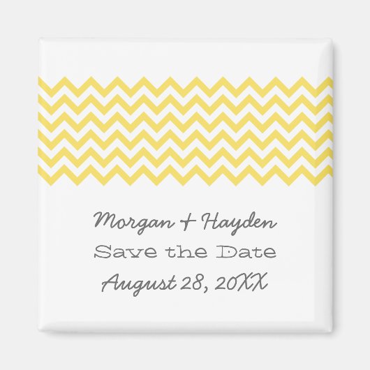 Gele Eenvoudige Chevron sparen de Magnet van de Da (Voorkant)