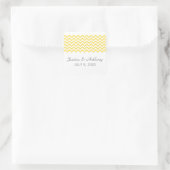 Gele eenvoudige Chevron Wedding Stickers (Tas)