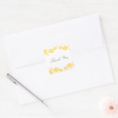 Gele Eenvoudige Floral Dank u Stickers (Envelop)
